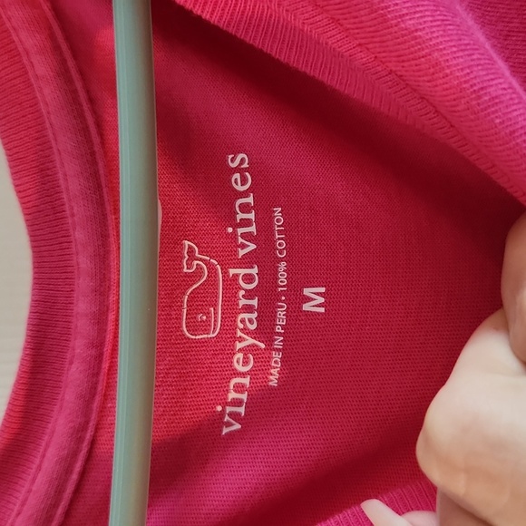 Vineyard Vines Hot Pink Medium Cotton Long Sleeve Whale Tshirt - Picture 8 of 8